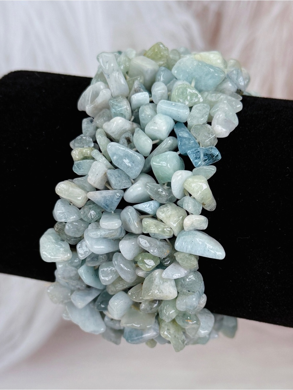 Bohemian chic, polished stone stretch bracelet, small costume